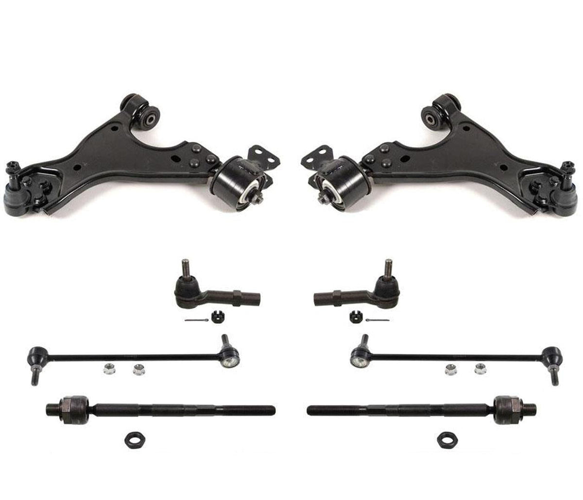 Fits 09-17 Traverse Lower Control Arm Ball Joint Bracket W Bushings Tie Rods 8Pc