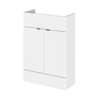 Hudson Reed Fusion Floor Standing 2 Door Vanity Unit without Basin, Modern Compact Bathroom Cabinet in Gloss White Finish, 600mm