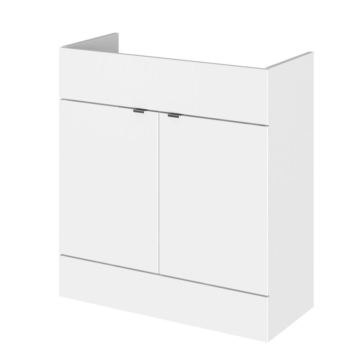 Hudson Reed Fusion Floor Standing 2 Door Vanity Unit without Basin, Modern Bathroom Cabinet in Gloss White Finish, 800mm