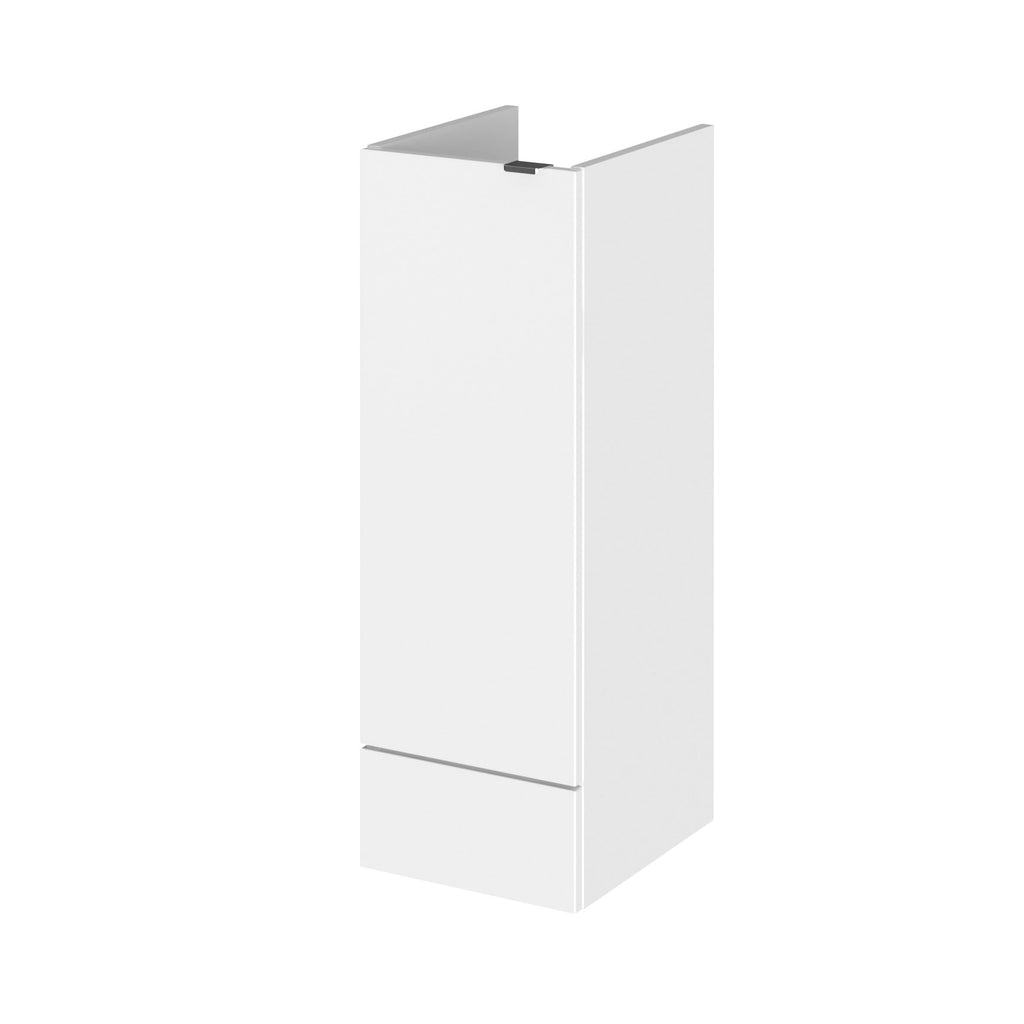 Hudson Reed Fusion Floor Standing 1 Door Base Unit without Basin, Modern Bathroom Furniture in Gloss White Finish, 300mm