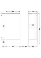 Hudson Reed Fusion Floor Standing 1 Door Compact Base Unit without Basin, Modern Bathroom Furniture in Gloss White Finish, 400mm