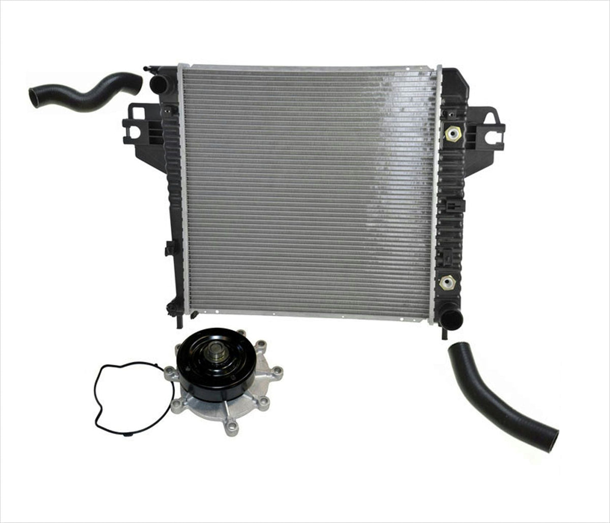 Water Pump Radiator With Upper & Lower Hoses Fits 2002 2003 2006 Liberty 3.7L