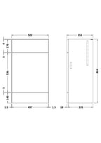 Hudson Reed Fusion Floor Standing WC Unit without Basin, Modern Textured Woodgrain Bathroom Furniture in Charcoal Black Finish, 500mm