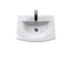 Hudson Reed Urban Wall Hung 2 Drawer Vanity Unit with Curved Ceramic Basin, Modern Bathroom Furniture in Satin White, 500mm