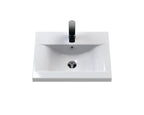 Hudson Reed Urban Floor Standing 2 Door 1 Drawer Vanity Unit with Minimalist Basin, Modern Vanity Unit in Soft Black, 500mm