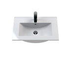 Hudson Reed Urban Wall Hung 2 Drawer Vanity Unit with Minimalist Ceramic Basin, Modern Bathroom Furniture in Soft Black, 600mm
