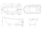 Old London Brockley Freestanding Bath Tub with Corbel Leg Set, Durable Double Ended Traditional Bathroom Style in White, 1500mm