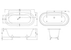 Old London Kingsbury Freestanding Bath Tub with Corbel Leg Set, Durable Double Ended Traditional Bathroom Style in White, 1700mm