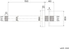 iBathUK Fastiq Fixed Shower Head Arm Ceiling Mounted Modern Stainless Steel, Stylish Bathroom Shower Accessory, 150mm