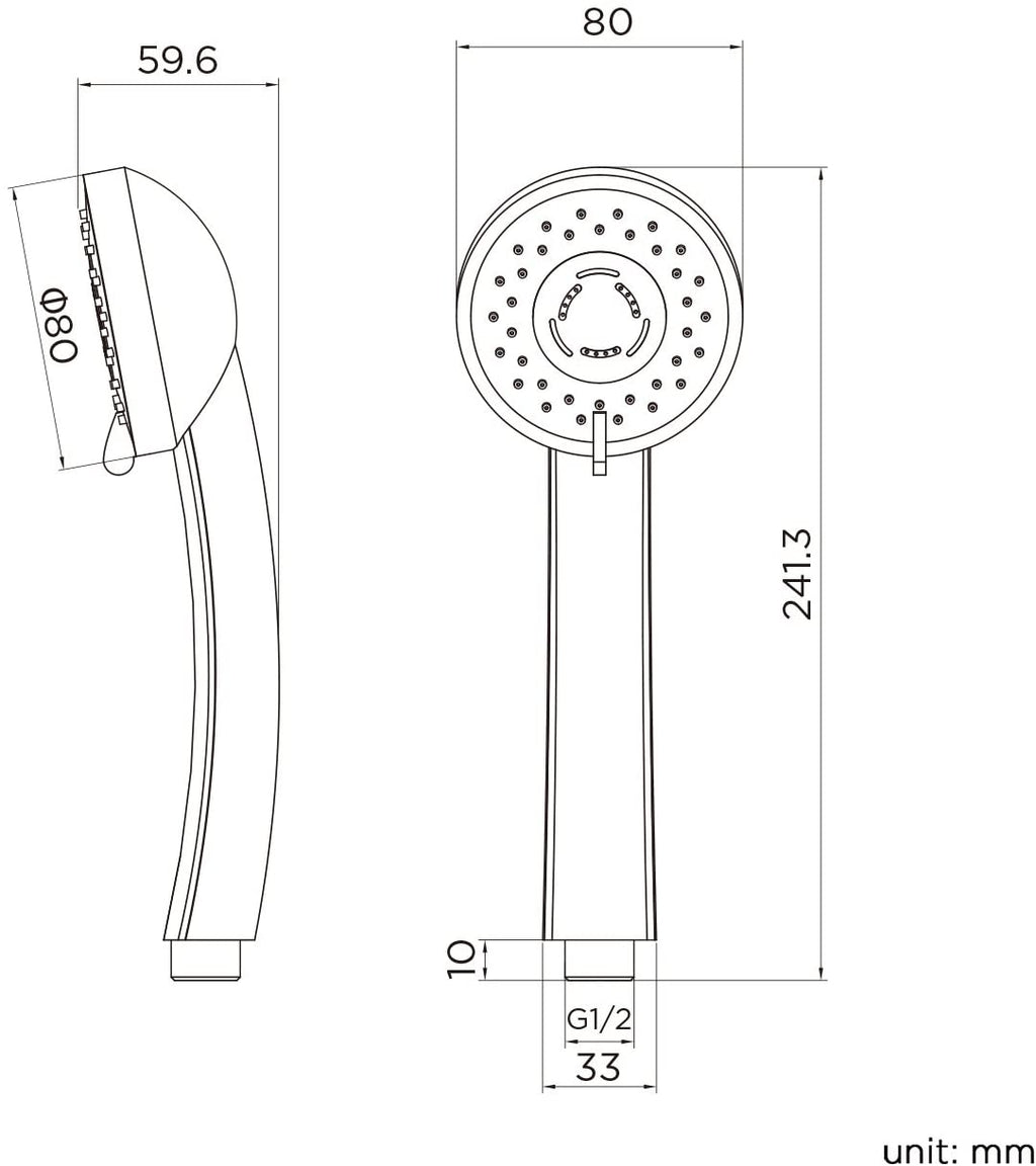iBathUK Multi Function Shower Mixer Handset - Chrome