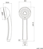 iBathUK Multi Function Shower Mixer Handset - Chrome