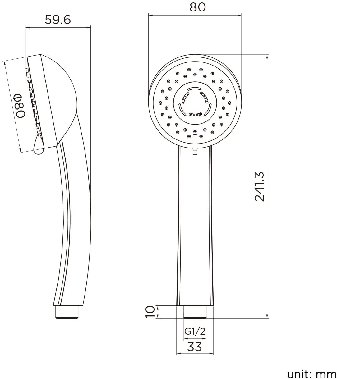 iBathUK Multi Function Shower Mixer Handset - Chrome