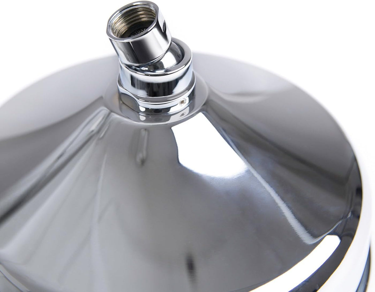 iBathUK Zeno Traditional Fixed Rainfall Shower Head Round Stainless Steel Swivel Joint, Modern Bathroom Accessories, 6 Inch