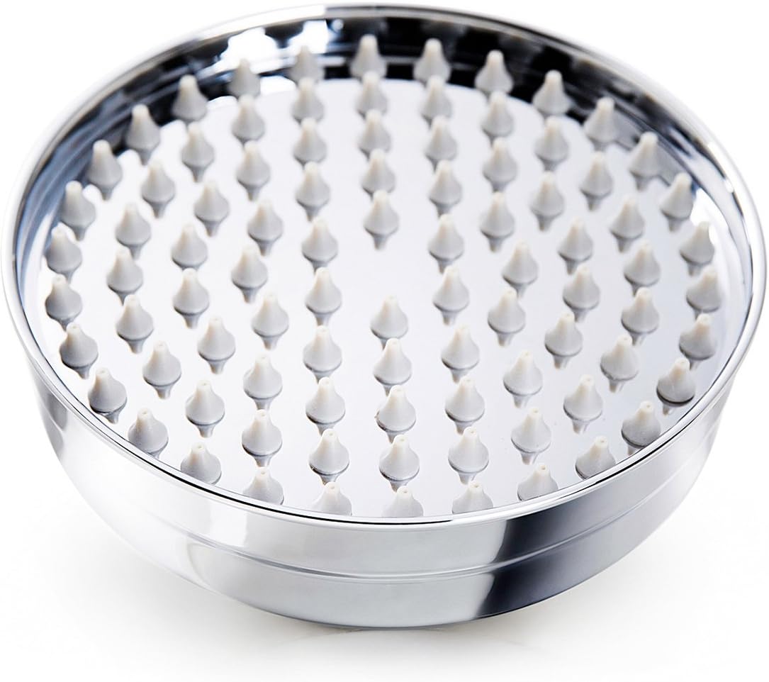 iBathUK Zeno Traditional Fixed Rainfall Shower Head Round Stainless Steel Swivel Joint, Modern Bathroom Accessories, 6 Inch