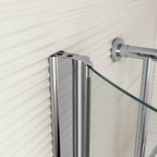 iBathUK Strux Left Hand P-Shaped Shower Bath with Screen, Rail & Front Panel, Modern P Shaped Bath with Screen, 1700 x 850mm