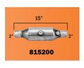Universal Catalytic Converter EPA Approved 2" Inlet Oulet Specs 15 Inches Long
