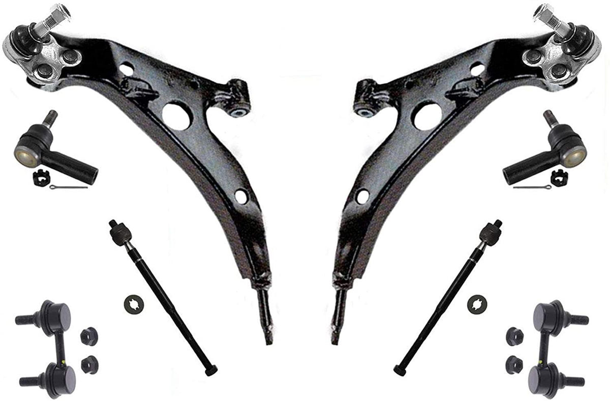 Fits 96-00 Rav4 2 Doors Control Arms Ball Joint Sway Bars and Tie Rods 8 Pcs Kit