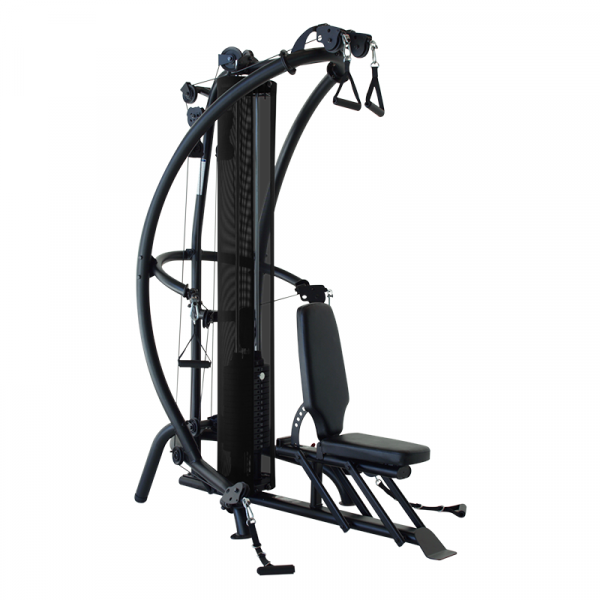 Inspire M1 Multi-Gym side view with seat and pulleys