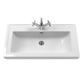 Old London Classique Components Fireclay Classic Basin 1 Tap Hole, Premium Ceramic Wash Basin, White, 800mm