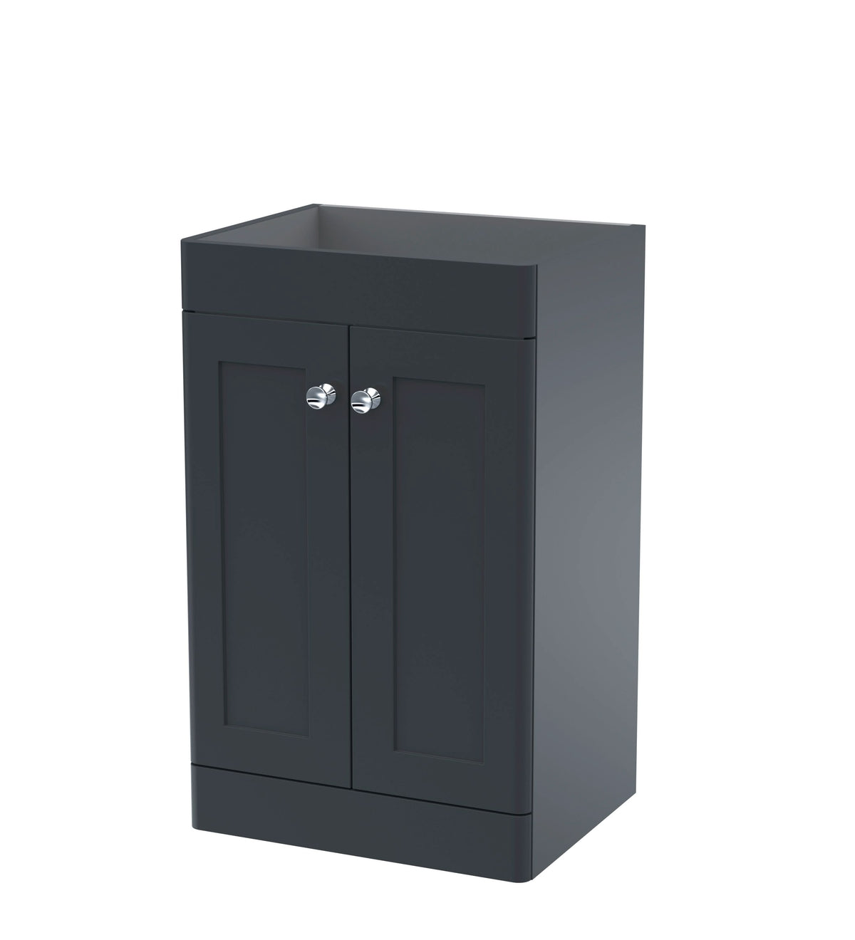 Hudson Reed Classique Components Floor Standing 2-Door Vanity Unit, Stylish Single Vanity Unit with Soft Close Doors, Soft Black, 500mm