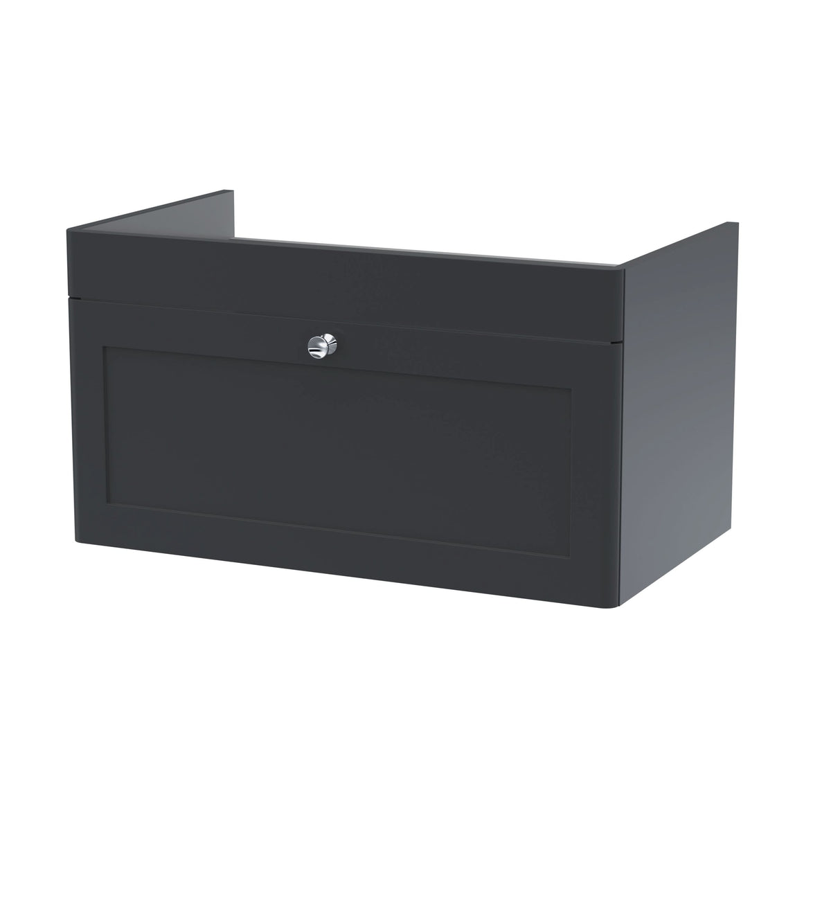 Hudson Reed Classique Components Wall Hung 1-Drawer Vanity Unit, Stylish Single Vanity Unit with Soft Close Drawer, Soft Black, 800mm