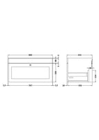 Hudson Reed Classique Components Wall Hung 1-Drawer Vanity Unit, Stylish Single Vanity Unit with Soft Close Drawer, Soft Black, 800mm