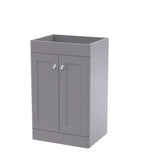 Hudson Reed Classique Components Floor Standing 2-Door Vanity Unit, Stylish Single Vanity Unit with Soft Close Doors, Satin Grey, 500mm