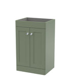 Hudson Reed Classique Components Floor Standing 2-Door Vanity Unit, Stylish Single Vanity Unit with Soft Close Doors, Satin Green, 500mm