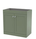Hudson Reed Classique Components Floor Standing 2-Door Vanity Unit, Stylish Single Vanity Unit with Soft Close Doors, Satin Green, 800mm