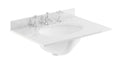 Old London Wall Mounted Marble Top Basin with 3 Tap Hole, Modern Round Ceramic Wash Basin with Countertop, Durable Bathroom Furniture in Premium White Finish, 600mm