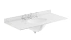 Old London Wall Hung Marble Top Rectangle Basin 3 Tap Hole, Durable Ceramic Basin with Natural Stone Countertop for Traditional Bathroom in Premium White Finish, 1000mm