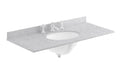Old London Wall Hung Marble Top Rectangle Basin 3 Tap Hole, Durable Ceramic Basin with Natural Stone Countertop for Traditional Bathroom in Premium Grey Finish, 1000mm
