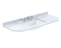 Old London Wall Hung Angled Marble Top Square Basin 3 Tap Hole, Durable Ceramic Basin with Natural Stone Countertop Top in Premium White Finish, 1200mm