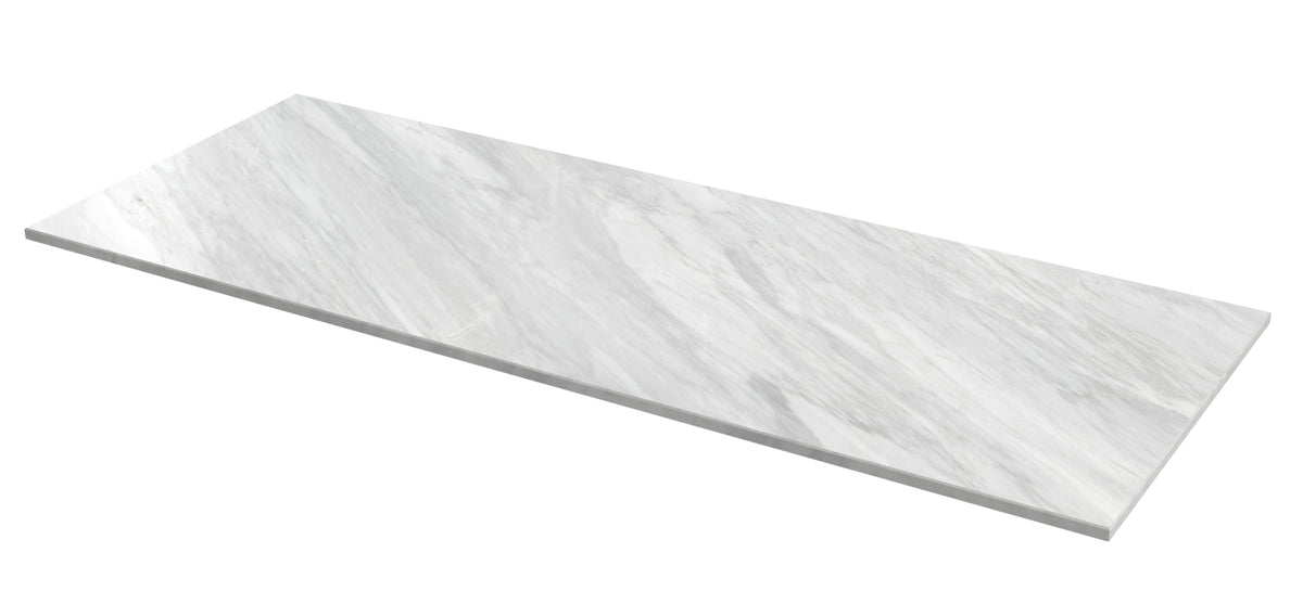 Hudson Reed Solid Surface Marble Top for Bathroom Furniture Units and Vessel Basins, Durable Natural Stone Finish for Modern Bathroom in Premium Grey, 1200mm