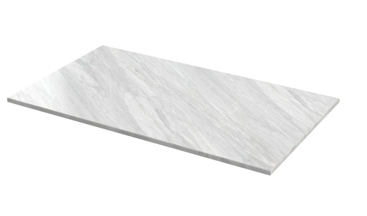 Hudson Reed Solid Surface Marble Top for Bathroom Furniture Units and Vessel Basins, Durable Natural Stone Finish for Modern Bathroom in Premium Grey, 800mm