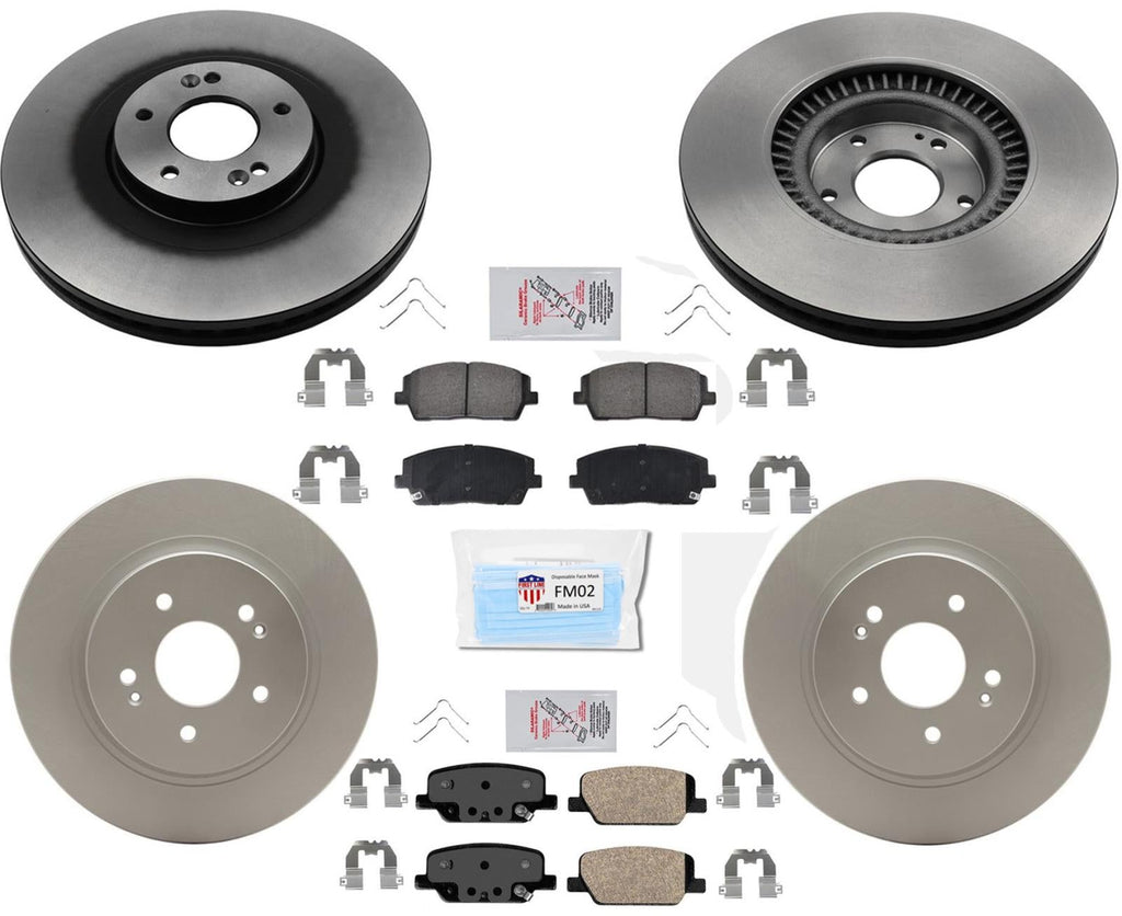 GEO Coated Disc Brake Rotors Ceramic Brake Pads for 2020 2022 2025 KIA Telluride