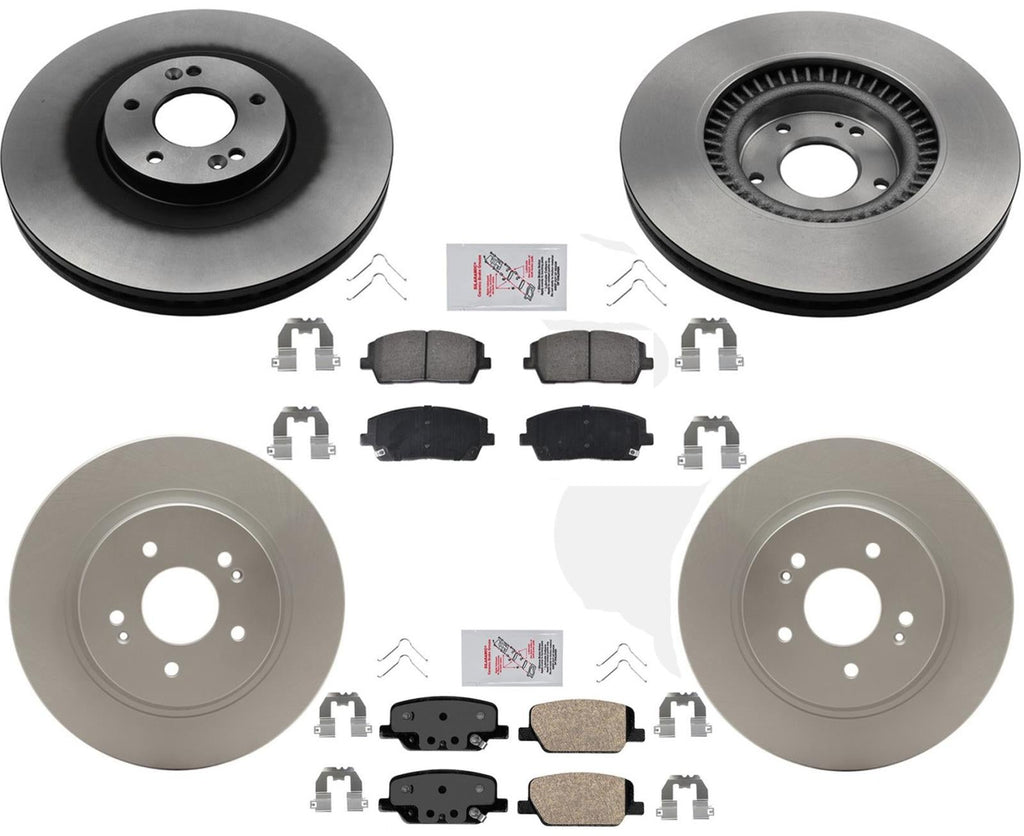 GEO Coated Disc Brake Rotors Ceramic Brake Pads for 2020 2022 2025 KIA Telluride