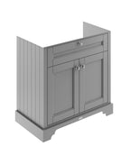 Old London Floor Standing Vanity Unit, Durable 2 Soft Close Door Sink Cabinet with Shelf, Traditional Bathroom Vanity Unit with Basin Storage in Matt Storm Grey, 800mm