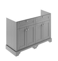 Old London Floor Standing Vanity Unit, Durable 4 Soft Close Door Sink Cabinet with Shelf, Traditional Bathroom Vanity Unit with Basin Storage in Matt Storm Grey, 1200mm