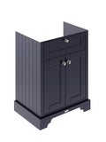 Old London Floor Standing Vanity Unit, Durable 2 Soft Close Door Sink Cabinet with Shelf, Traditional Bathroom Vanity Unit with Basin Storage in Twilight Blue, 600mm