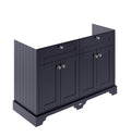 Old London Floor Standing Vanity Unit, Durable 4 Soft Close Door Sink Cabinet with Shelf, Traditional Bathroom Vanity Unit with Basin Storage in Twiligh Blue, 1200mm