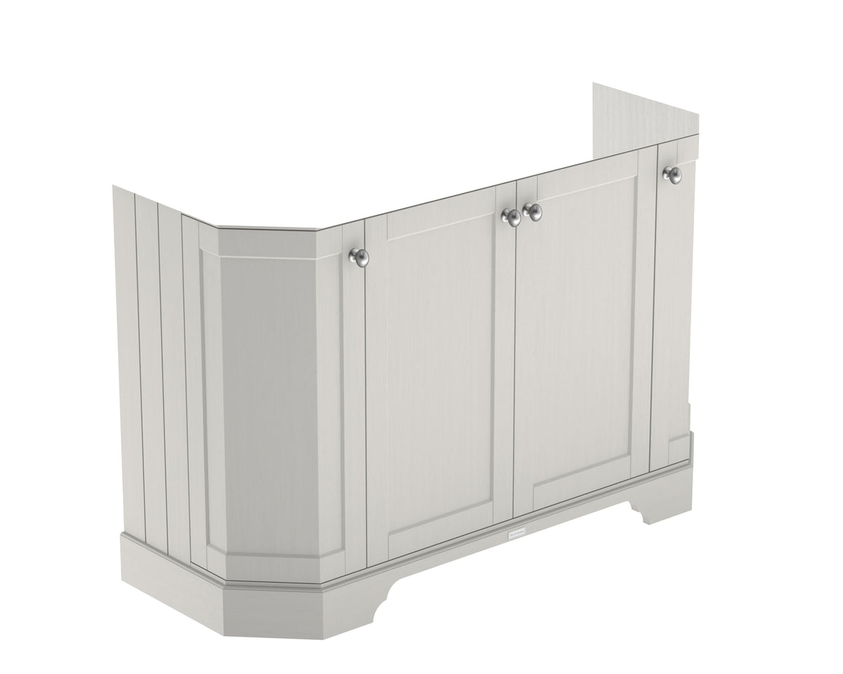 Old London Floor Standing Vanity Unit, Durable 4 Angled Door Sink Cabinet with Shelf, Traditional Bathroom Vanity Unit with Basin Storage in Matt Storm Grey, 1200mm