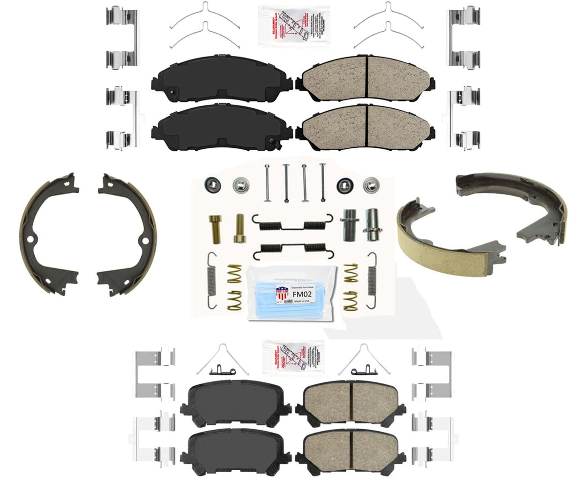 Ceramic Pads Hardware Parking Brake Shoes Fits For 2019-2021 Honda Passport
