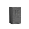 Hudson Reed Athena Floor Standing Vanity Unit, Durable 2 Soft Close Doors Vanity in D Shape Handle with Storage for Modern Bathroom in Anthracite Woodgrain Finish, 500mm