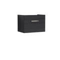 Hudson Reed Athena Wall Hung Vanity Unit, Durable Soft Close Drawer Vanity in D Shape Handle with Storage for Modern Bathroom in Charcoal Black Woodgrain, 600mm