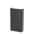 Hudson Reed Juno Compact Floor Standing Vanity Unit, Durable Soft Close Door with D-Handle, Bathroom Vanity with Basin Storage Woodgrain Build in Graphite Grey, 440mm