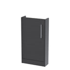 Hudson Reed Juno Compact Floor Standing Vanity Unit, Durable Soft Close Door with D-Handle, Bathroom Vanity with Basin Storage Woodgrain Build in Graphite Grey, 440mm