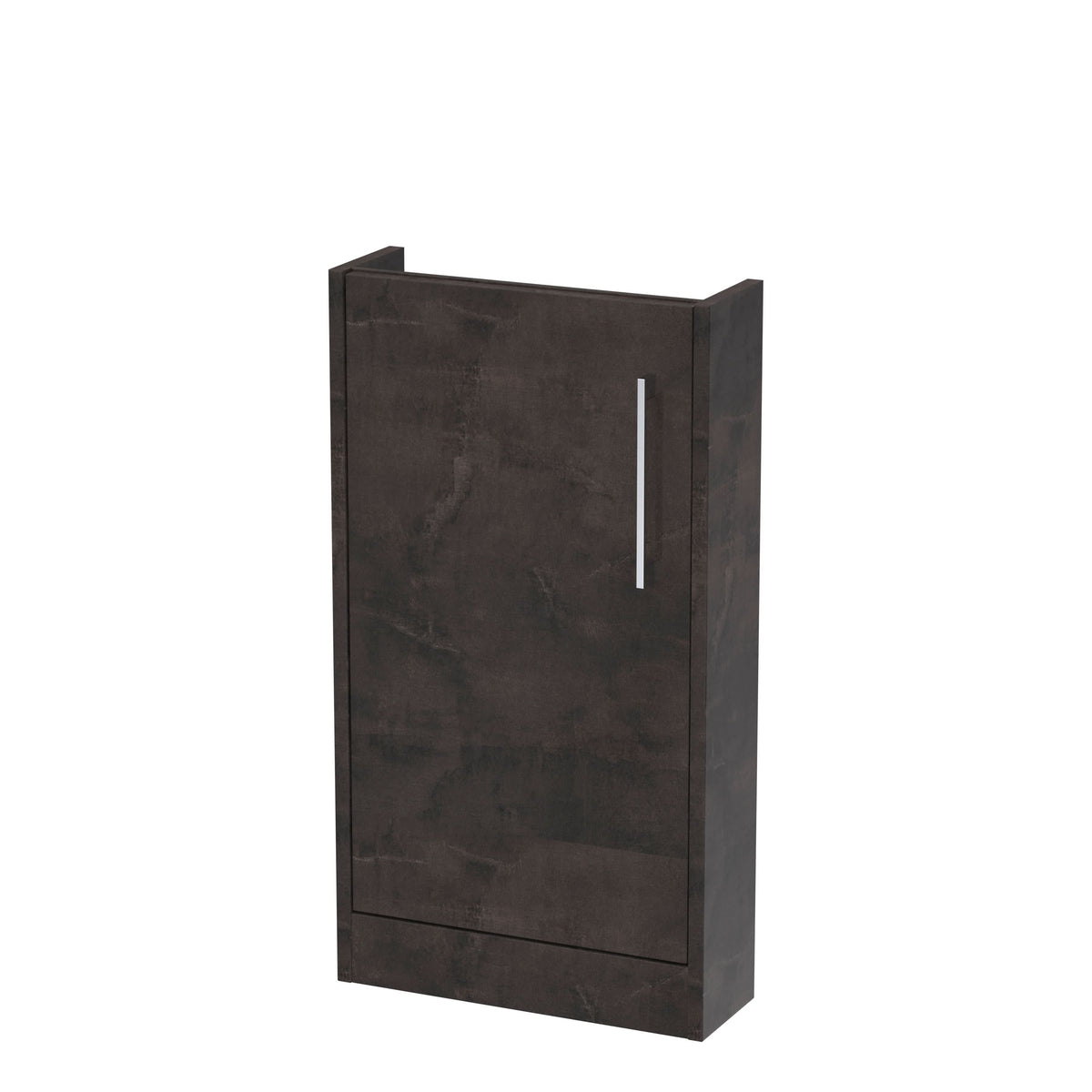 Hudson Reed Juno Compact Floor Standing Vanity Unit, Durable Soft Close Door with D-Handle, Bathroom Vanity with Basin Storage Woodgrain Build in Metallic Slate, 440mm