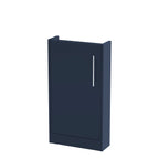 Hudson Reed Juno Compact Floor Standing Vanity Unit, Durable Soft Close Door with D-Handle, Bathroom Vanity with Basin Storage Woodgrain Build in Midnight Blue, 440mm