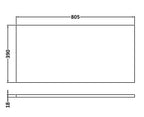 Hudson Reed Solid Surface Worktop for Bathroom Vanities, Durable Stone Countertop for Modern Bathroom and Vanity Units in Premium Gloss White Finish, 800mm